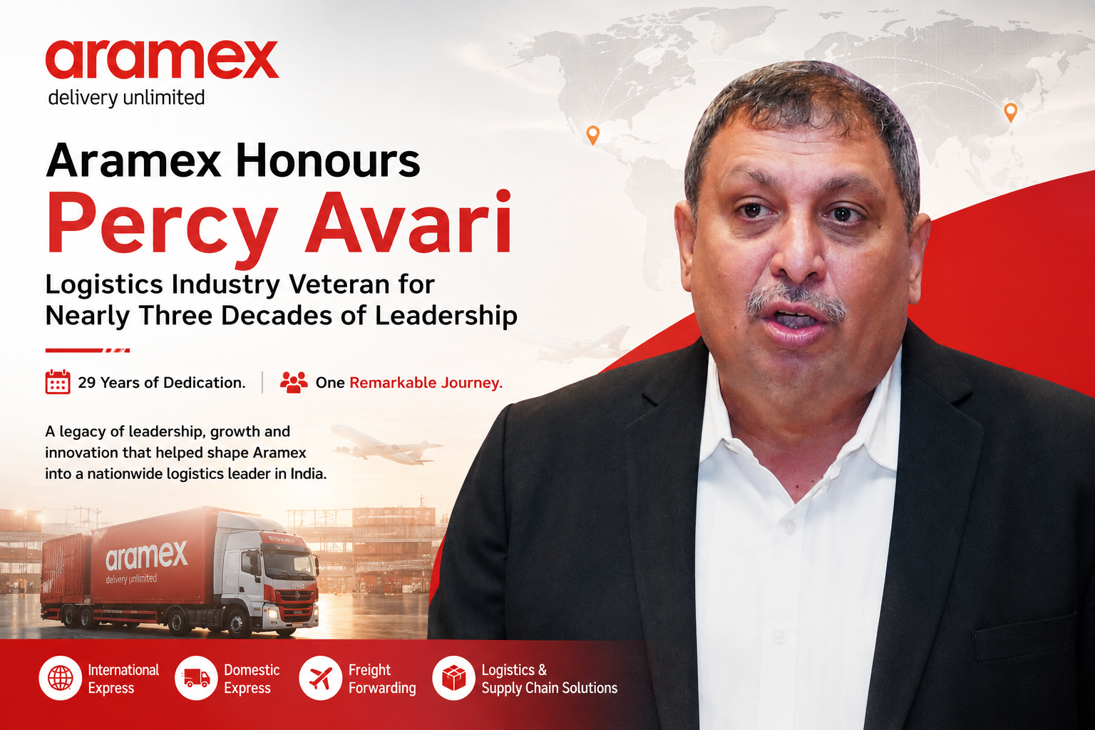 Aramex Honours Logistics Veteran Percy Avari After Nearly Three Decades of Leadership